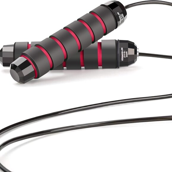 Skipping Rope with Ball Bearings Rapid Speed Adjustable Jump Rope Cable and 6” M - Picture 1 of 6